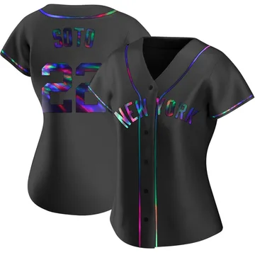 Juan Soto Women's New York Yankees Replica Alternate Jersey - Black Holographic