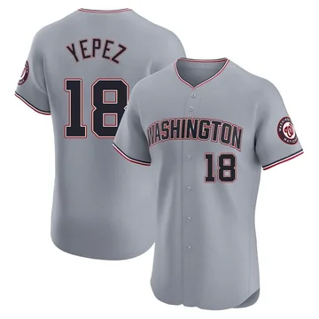 Juan Yepez Men's Washington Nationals Elite Road Jersey - Gray