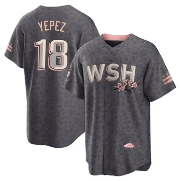 Juan Yepez Men's Washington Nationals Replica 2022 City Connect Jersey - Gray