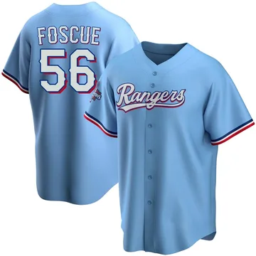 Justin Foscue Men's Texas Rangers Replica Alternate 2023 World Series Champions Jersey - Light Blue