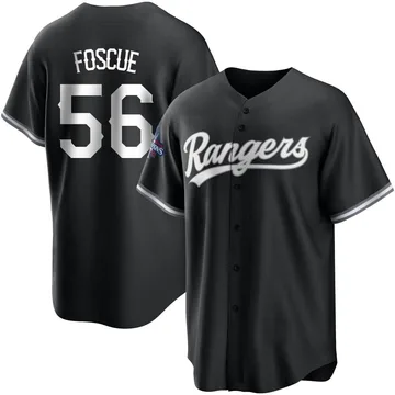 Justin Foscue Men's Texas Rangers Replica Black 2023 World Series Champions Jersey - White