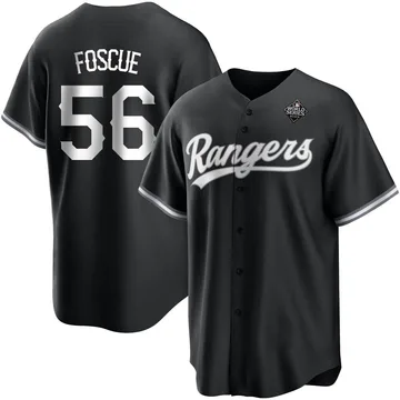 Justin Foscue Men's Texas Rangers Replica Black 2023 World Series Jersey - White