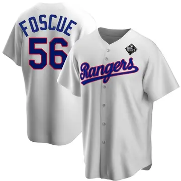 Justin Foscue Men's Texas Rangers Replica Home Cooperstown Collection 2023 World Series Jersey - White