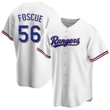 Justin Foscue Men's Texas Rangers Replica Home Jersey - White