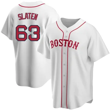 Justin Slaten Men's Boston Red Sox Replica Alternate Jersey - White