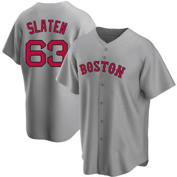 Justin Slaten Men's Boston Red Sox Replica Road Jersey - Gray