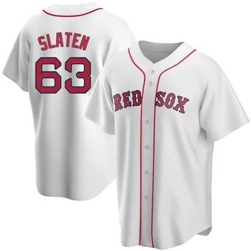 Justin Slaten Youth Boston Red Sox Replica Home Jersey - White