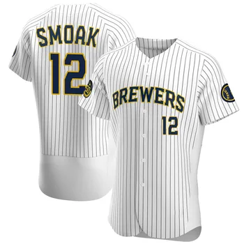 Justin Smoak Men's Milwaukee Brewers Authentic Alternate Jersey - White