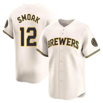 Justin Smoak Men's Milwaukee Brewers Limited Home Jersey - Cream