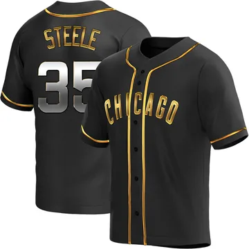 Justin Steele Men's Chicago Cubs Replica Alternate Jersey - Black Golden