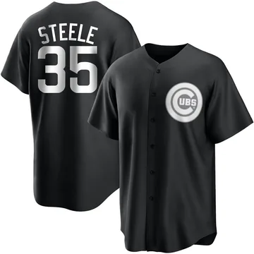 Justin Steele Men's Chicago Cubs Replica Jersey - Black/White