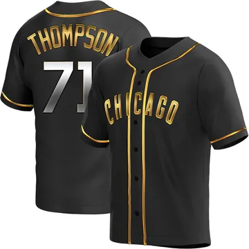 Keegan Thompson Men's Chicago Cubs Replica Alternate Jersey - Black Golden