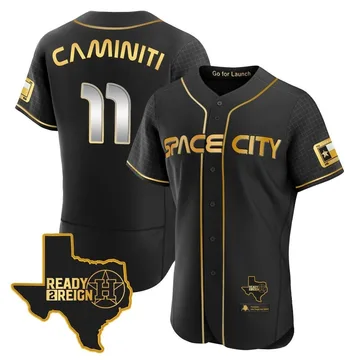 Ken Caminiti Men's Houston Astros Authentic 2023 Space City Ready 2 Reign Flex Base Jersey - Black/Gold