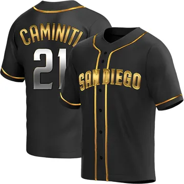 Ken Caminiti Men's San Diego Padres Replica Alternate Jersey - Black Golden