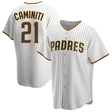 Ken Caminiti Men's San Diego Padres Replica Home Jersey - White/Brown