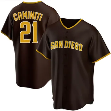 Ken Caminiti Men's San Diego Padres Replica Road Jersey - Brown