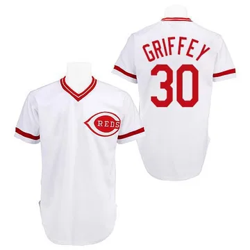 Ken Griffey Men's Cincinnati Reds Authentic Throwback Jersey - White