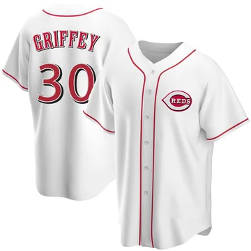 Ken Griffey Men's Cincinnati Reds Replica Home Jersey - White