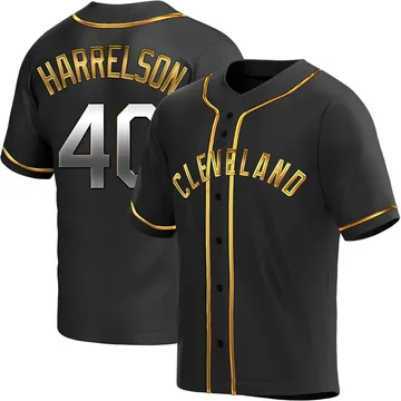 Ken Harrelson Men's Cleveland Guardians Replica Alternate Jersey - Black Golden