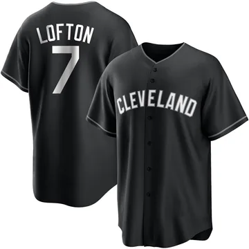 Kenny Lofton Men's Cleveland Guardians Replica Jersey - Black/White