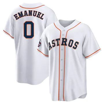 Kent Emanuel Men's Houston Astros Replica 2022 World Series Champions Home Jersey - White