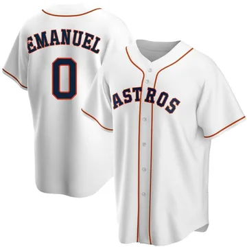 Kent Emanuel Men's Houston Astros Replica Home Jersey - White