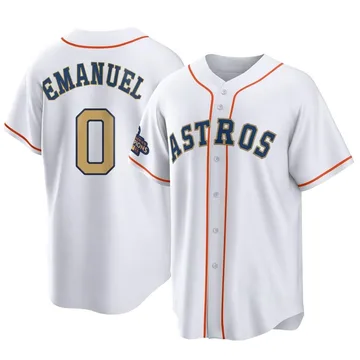 Kent Emanuel Men's Houston Astros Replica White 2023 Collection Jersey - Gold