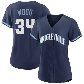 Kerry Wood Women's Chicago Cubs Authentic 2021 City Connect Jersey - Navy