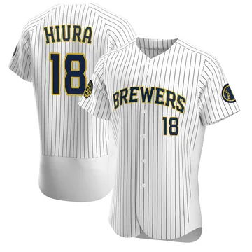 Keston Hiura Men's Milwaukee Brewers Authentic Alternate Jersey - White