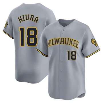 Keston Hiura Men's Milwaukee Brewers Limited Away Jersey - Gray