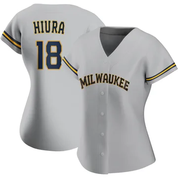 Keston Hiura Women's Milwaukee Brewers Authentic Road Jersey - Gray