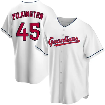 Konnor Pilkington Men's Cleveland Guardians Replica Home Jersey - White