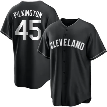 Konnor Pilkington Men's Cleveland Guardians Replica Jersey - Black/White