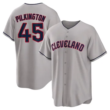 Konnor Pilkington Men's Cleveland Guardians Replica Road Jersey - Gray