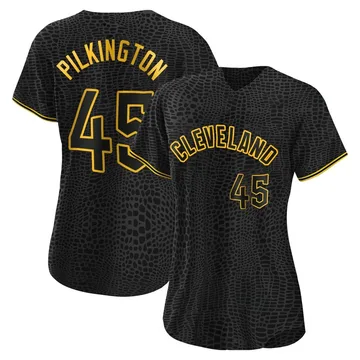 Konnor Pilkington Women's Cleveland Guardians Authentic Snake Skin City Jersey - Black