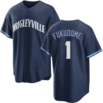 Kosuke Fukudome Men's Chicago Cubs Replica 2021 City Connect Jersey - Navy