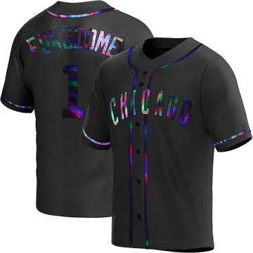 Kosuke Fukudome Men's Chicago Cubs Replica Alternate Jersey - Black Holographic