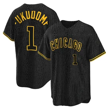 Kosuke Fukudome Men's Chicago Cubs Replica Snake Skin City Jersey - Black