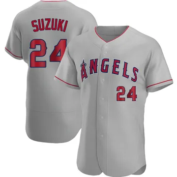 Kurt Suzuki Men's Los Angeles Angels Authentic Road Jersey - Gray