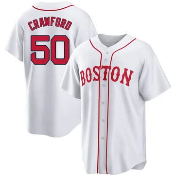 Kutter Crawford Men's Boston Red Sox Replica 2021 Patriots' Day Jersey - White