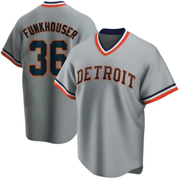 Kyle Funkhouser Men's Detroit Tigers Road Cooperstown Collection Jersey - Gray