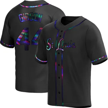 Kyle Gibson Men's St. Louis Cardinals Replica Alternate Jersey - Black Holographic