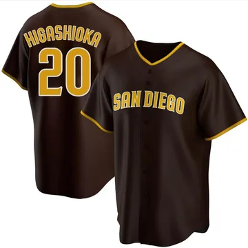 Kyle Higashioka Men's San Diego Padres Replica Road Jersey - Brown