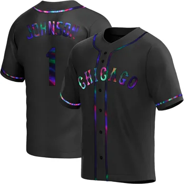 Lance Johnson Men's Chicago White Sox Replica Alternate Jersey - Black Holographic