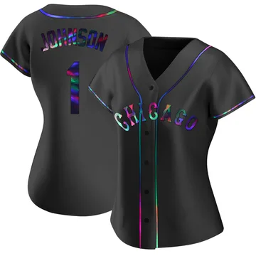 Lance Johnson Women's Chicago White Sox Replica Alternate Jersey - Black Holographic