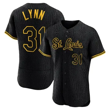 Lance Lynn Men's St. Louis Cardinals Authentic Snake Skin City Jersey - Black