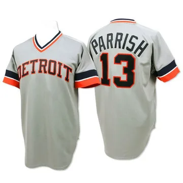 Lance Parrish Men's Detroit Tigers Authentic Throwback Jersey - Grey