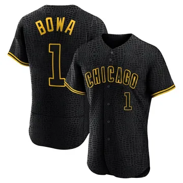 Larry Bowa Men's Chicago Cubs Authentic Snake Skin City Jersey - Black