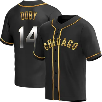 Larry Doby Men's Chicago White Sox Replica Alternate Jersey - Black Golden