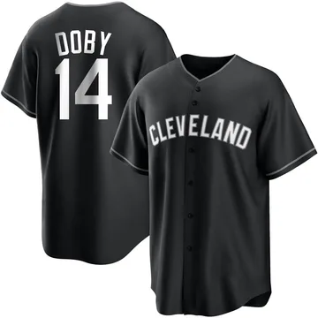 Larry Doby Men's Cleveland Guardians Replica Jersey - Black/White